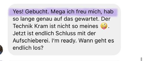 Nachricht einer Kundin oder Zahlungseingang