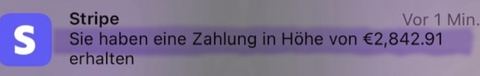 Nachricht einer Kundin oder Zahlungseingang