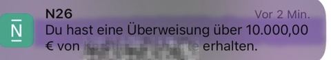 Nachricht einer Kundin oder Zahlungseingang