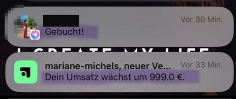 Nachricht einer Kundin oder Zahlungseingang